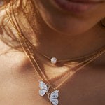 Bryan Anthonys Grit Gold Necklace with Pearl on Model