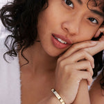 Bryan Anthonys Overcome Gold Engraved Cuff On Model