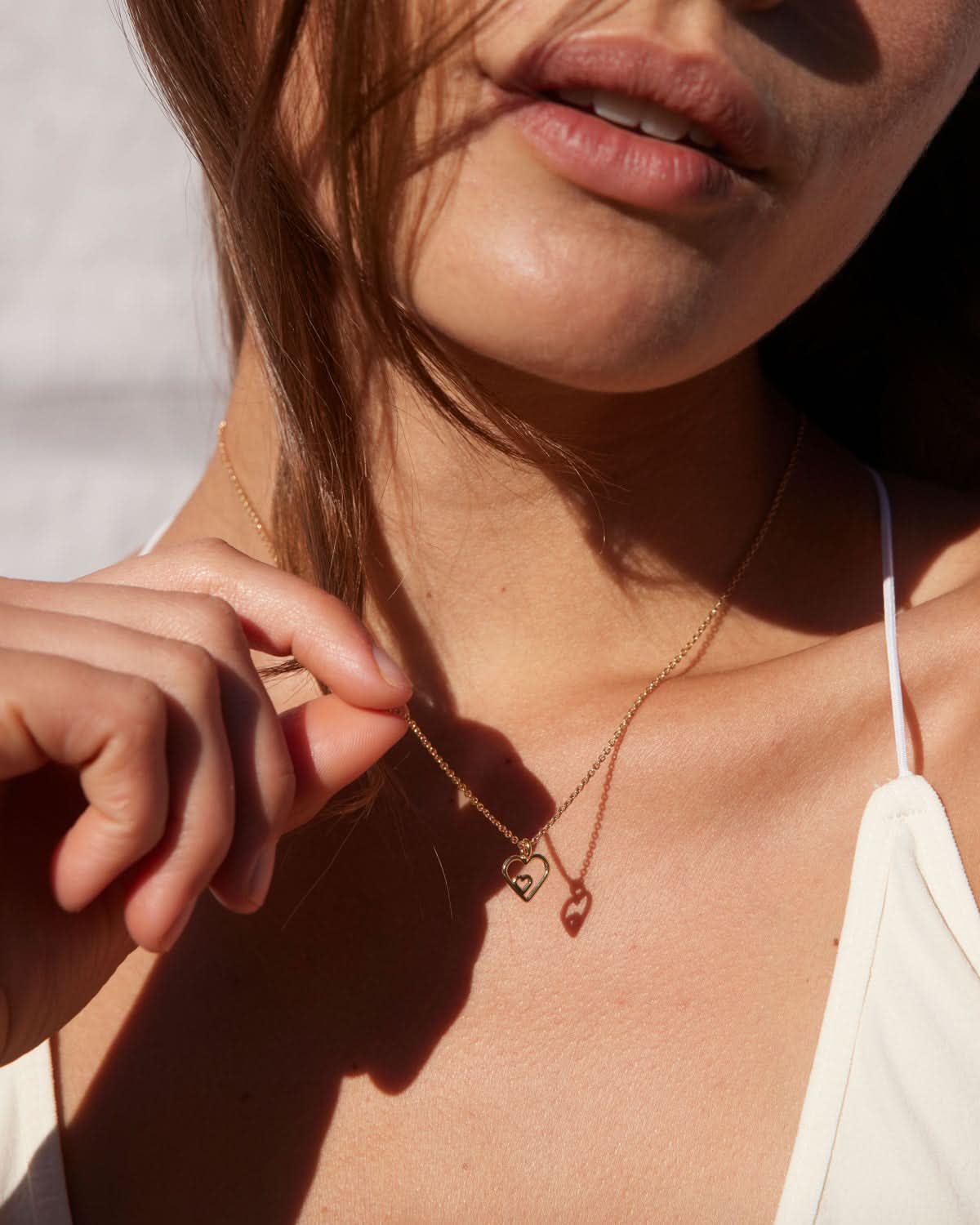 Bryan Anthonys Always in My Heart Necklace Gold Necklace On Model 