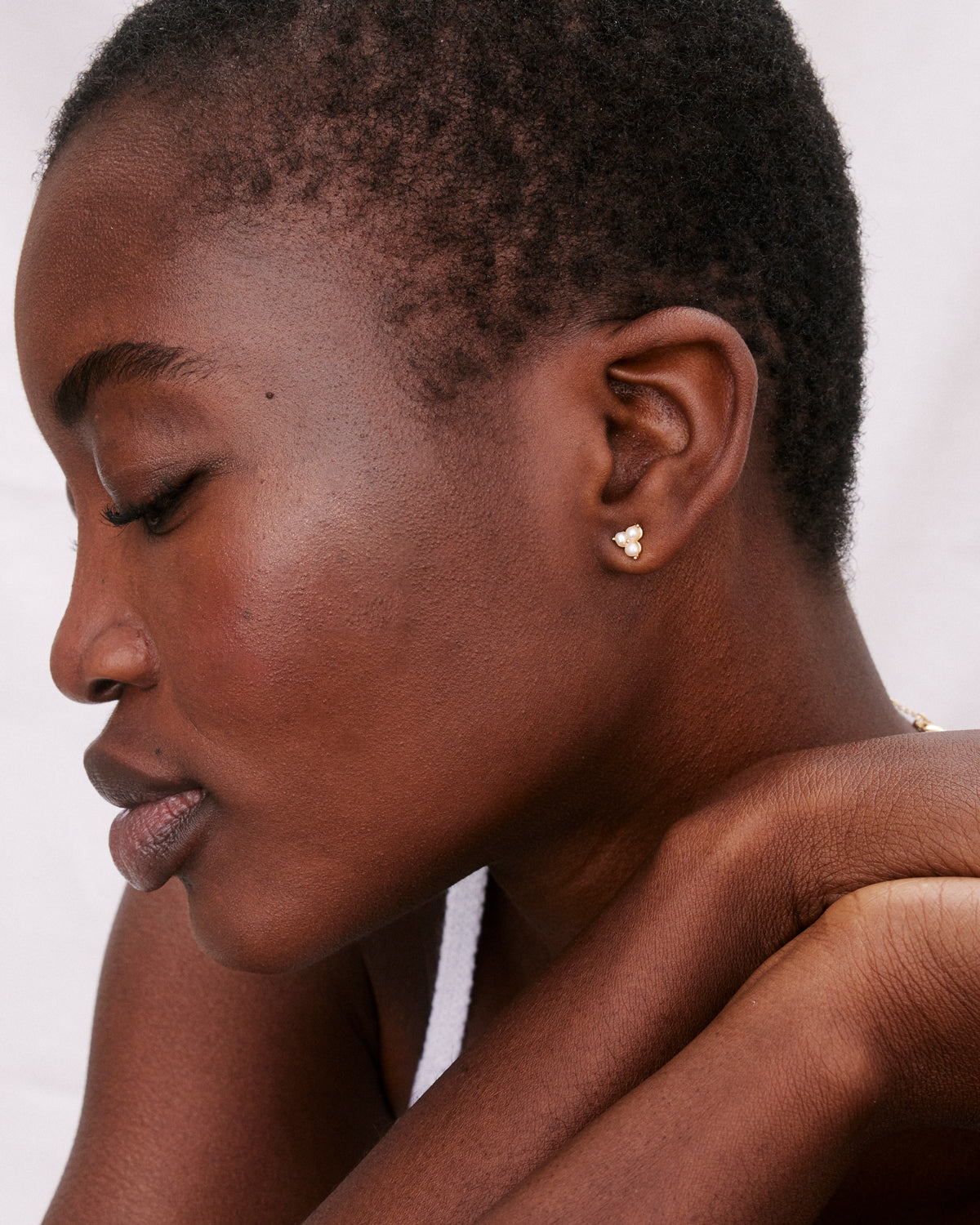 Bryan Anthonys Grit Gold Stud Earring On Model