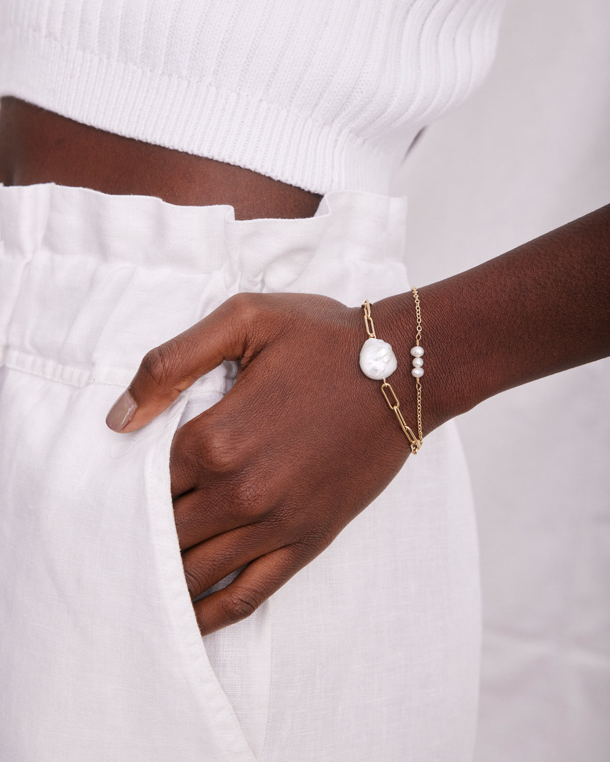 Bryan Anthonys Grit Gold Dainty Chain Bracelet On Model