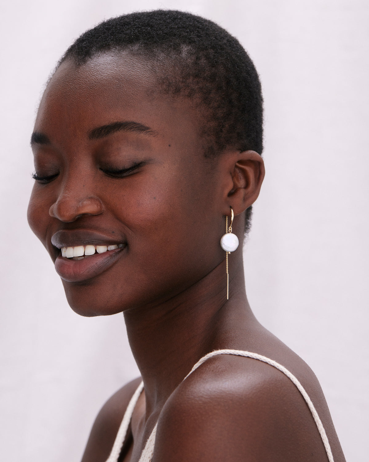 Bryan Anthonys Grit Gold Threader Earrings On Model