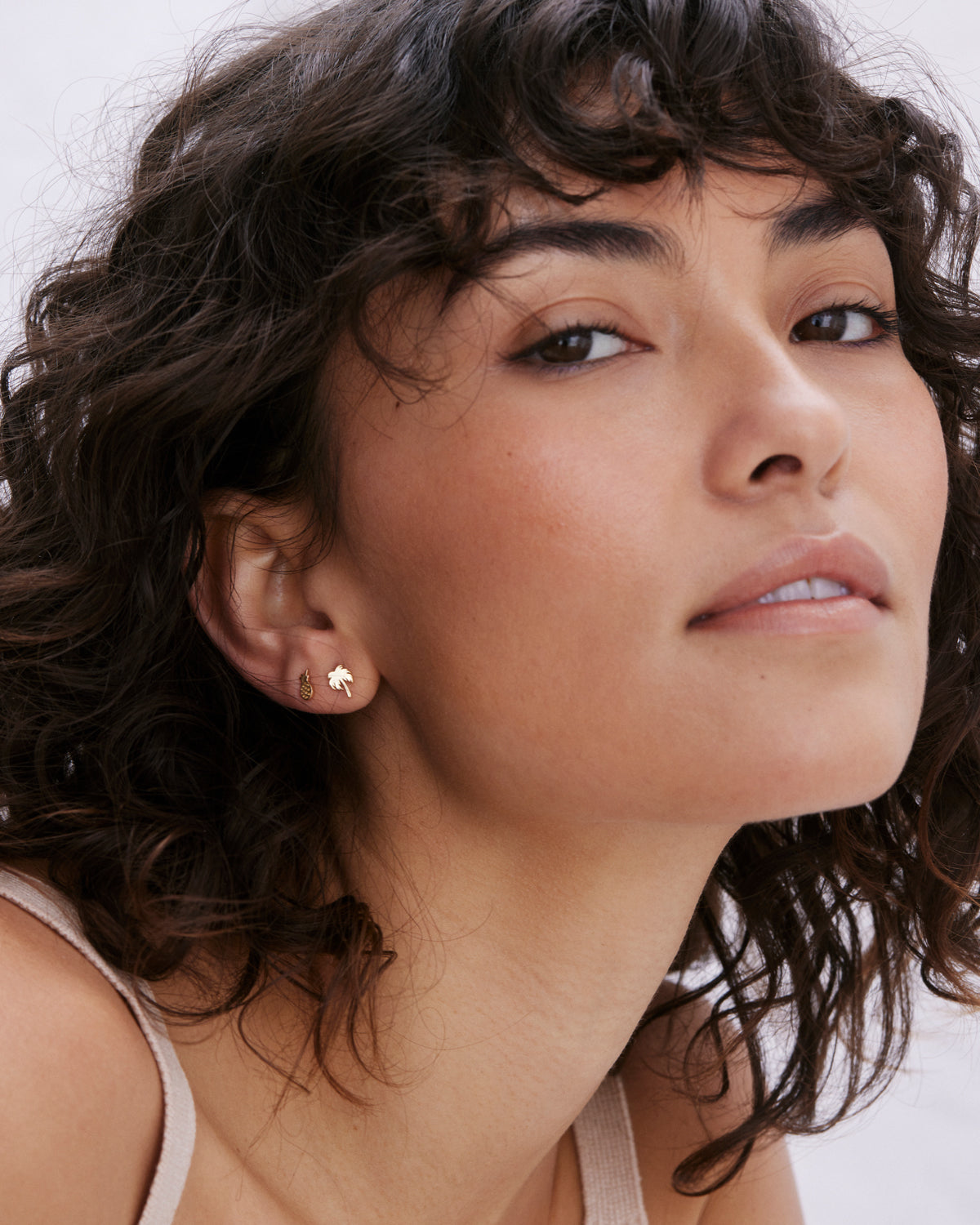 Bryan Anthonys Stand Tall Stay Sweet Gold Stud Earrings on model