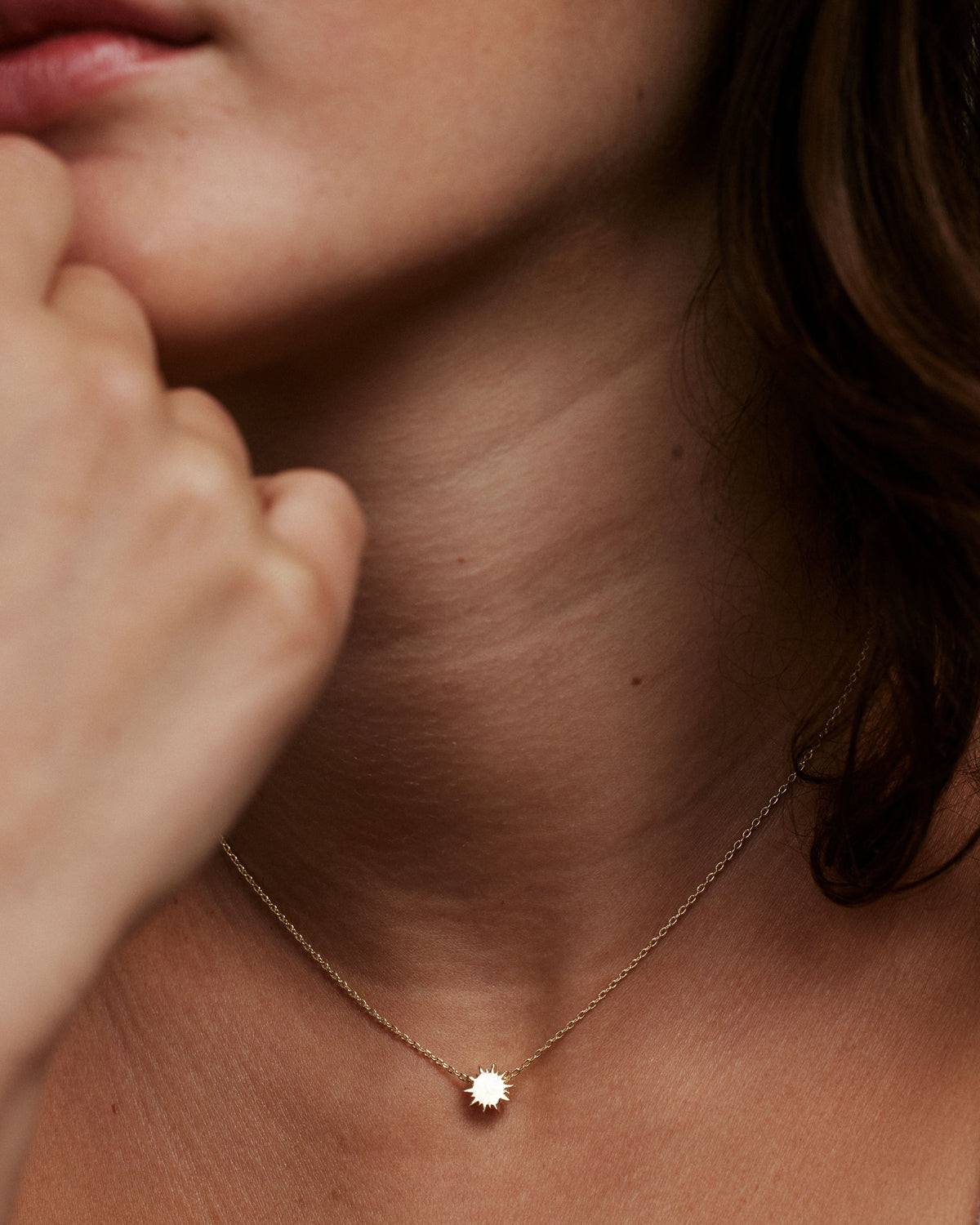  Bryan Anthonys Gold You Are My Sunshine Icon Necklace On Model