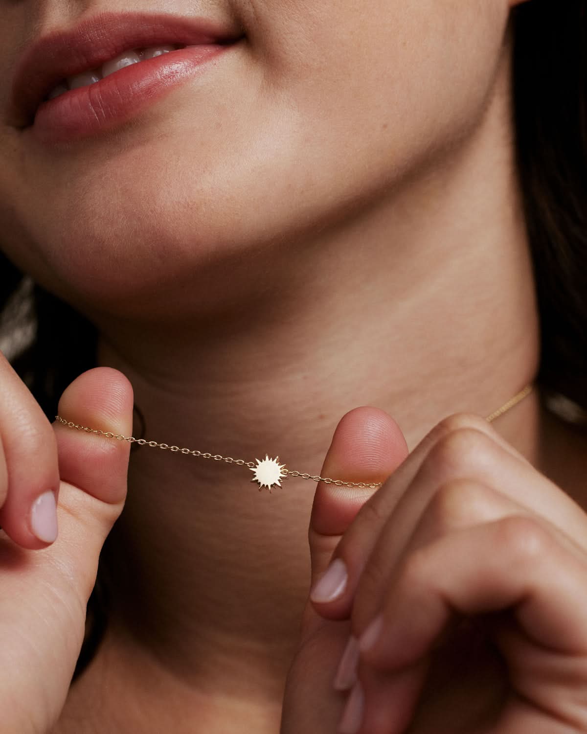  Bryan Anthonys Gold You Are My Sunshine Icon Necklace On Model