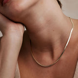 Bryan Anthonys Layers of You Paved Gold Herringbone Chain Necklace On Model
