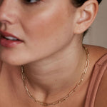 Bryan Anthonys Layers of You Connected Gold Bold Paperclip Chain Necklace On Model