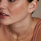 Bryan Anthonys Layers of You Connected Gold Bold Paperclip Chain Necklace On Model