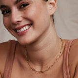 Bryan Anthonys Layers of You Connected Gold Bold Paperclip Chain Necklace On Model