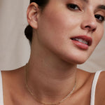 Bryan Anthonys Layers of You Connected Gold Delicate Paperclip Chain Necklace On Model