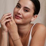 Bryan Anthonys Layers of You Connected Gold Delicate Gold Paperclip Chain Bracelet On Model