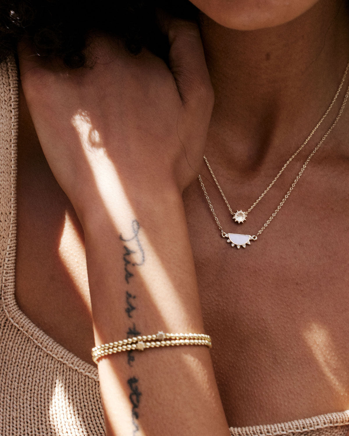  Bryan Anthonys Gold You Are My Sunshine Beaded Bracelet On Model