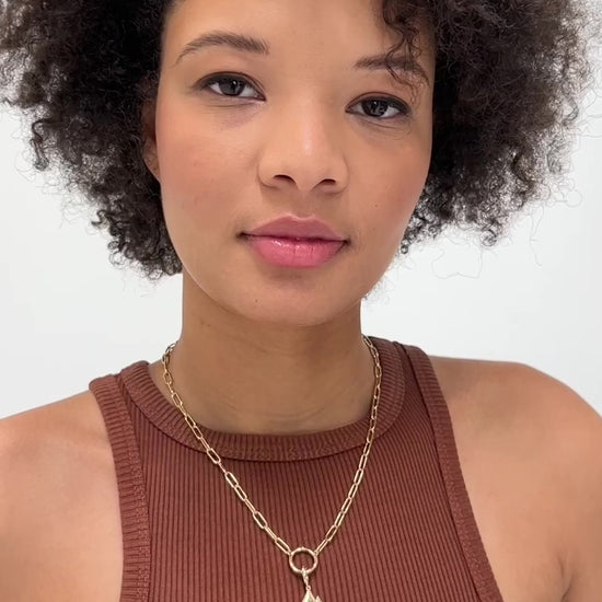 Bryan Anthonys Stories Of You Move Mountains Gold Charm Necklace On Model