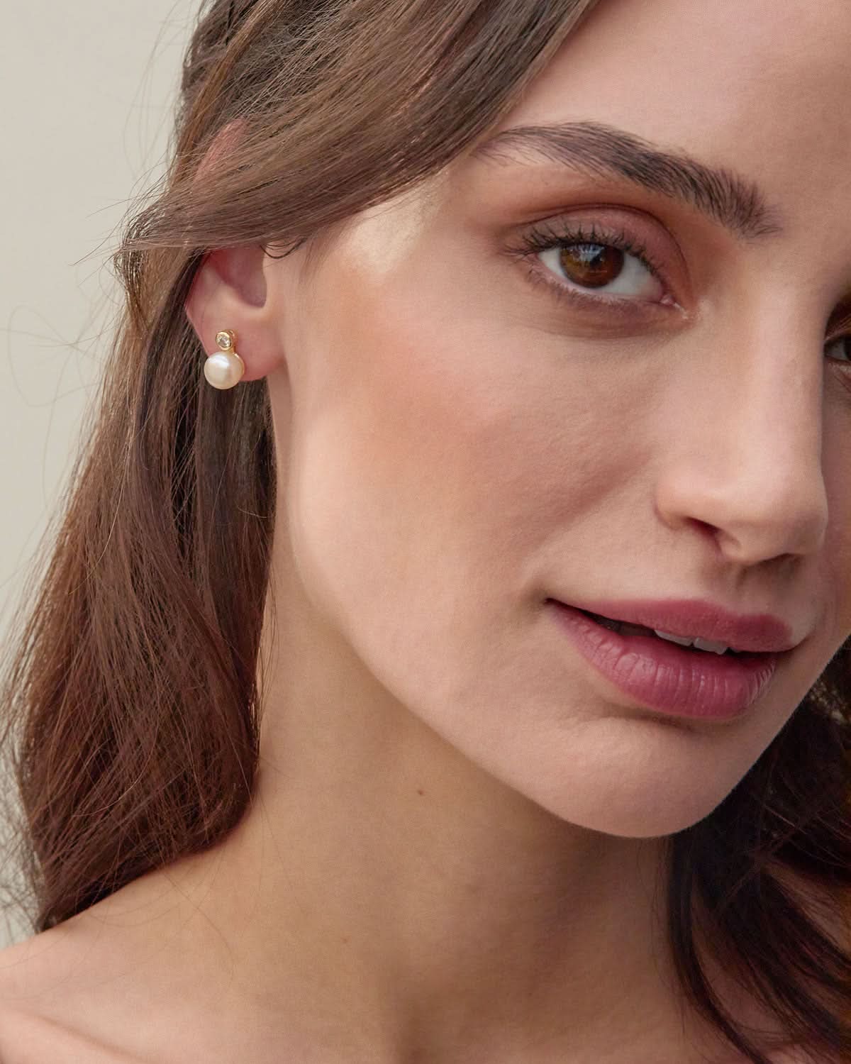Bryan Anthonys By My Side Pearl Studs On Model