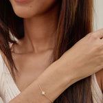 Bryan Anthonys Bloom Gold Clear Dainty Bracelet On Model
