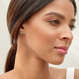 Bryan Anthonys Bloom Green Gold Stud Earrings On Model