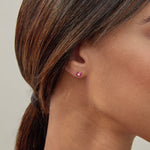 Bryan Anthonys Bloom Pink Gold Stud Earrings On Model