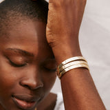 Bryan Anthonys Squad Gold Engraved Cuff On Model