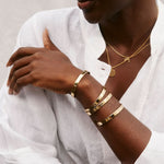 Bryan Anthonys Squad Gold Engraved Cuff On Model