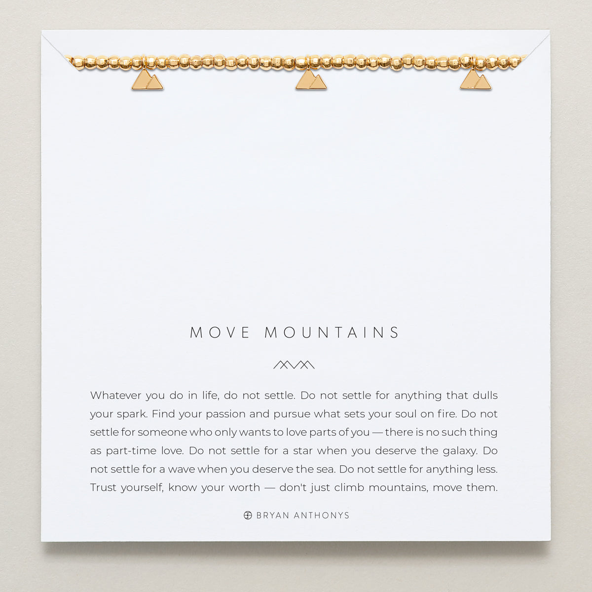 Close-up of Move Mountains Beaded Icon Bracelet