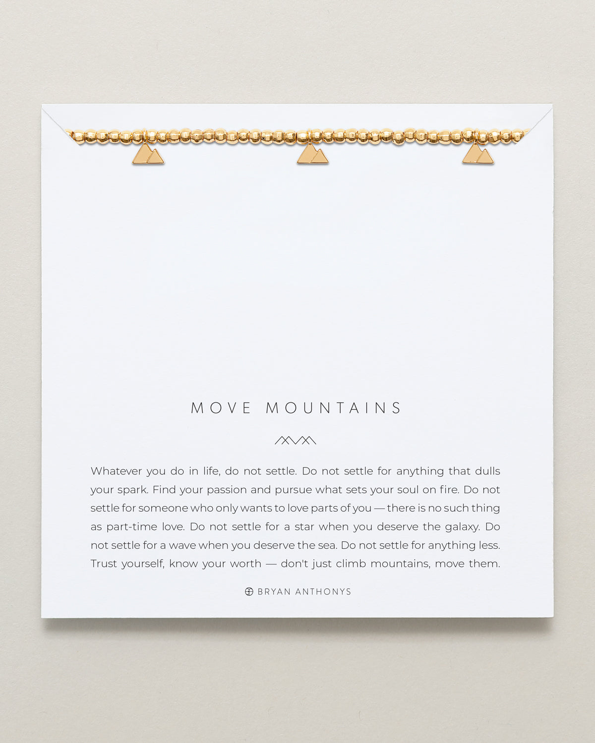 Close-up of Move Mountains Beaded Icon Bracelet