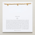 Close-up of Squad Beaded Icon Bracelet in 14k gold finish