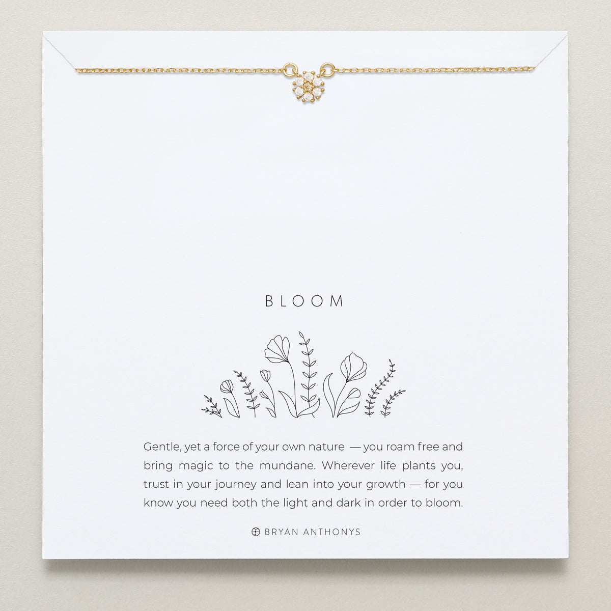 Bryan Anthonys Bloom Gold Clear Dainty Bracelet On Card