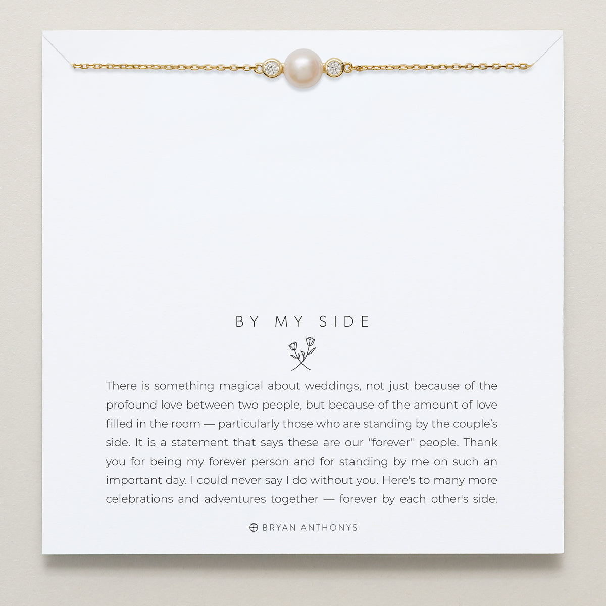 Bryan Anthonys By My Side Pearl Gold Bracelet On Card