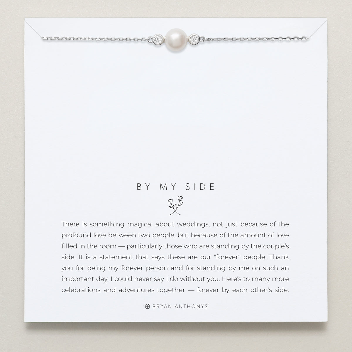 Bryan Anthonys By My Side Pearl Silver Bracelet On Card