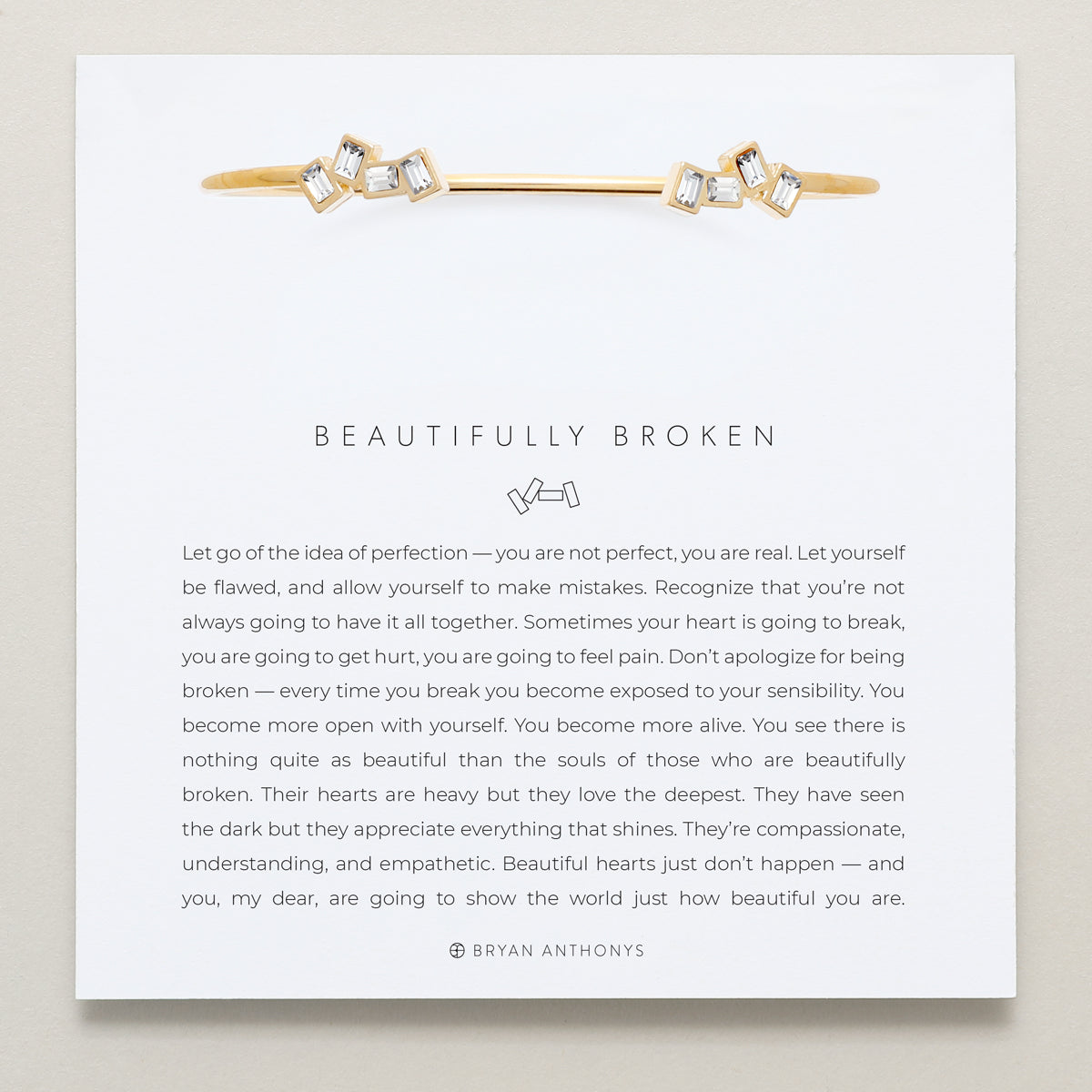 Bryan Anthonys Beautifully Broken Gold Cuff On Card