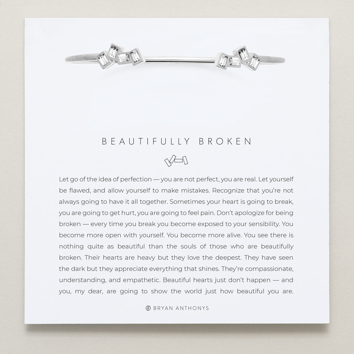 Bryan Anthonys Beautifully Broken Silver Cuff On Card