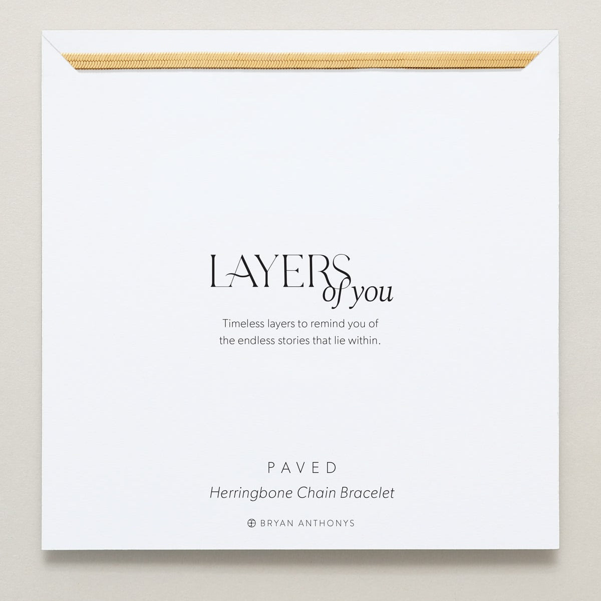 Bryan Anthonys Layers of You Gold Paved Herringbone Chain Bracelet On Card