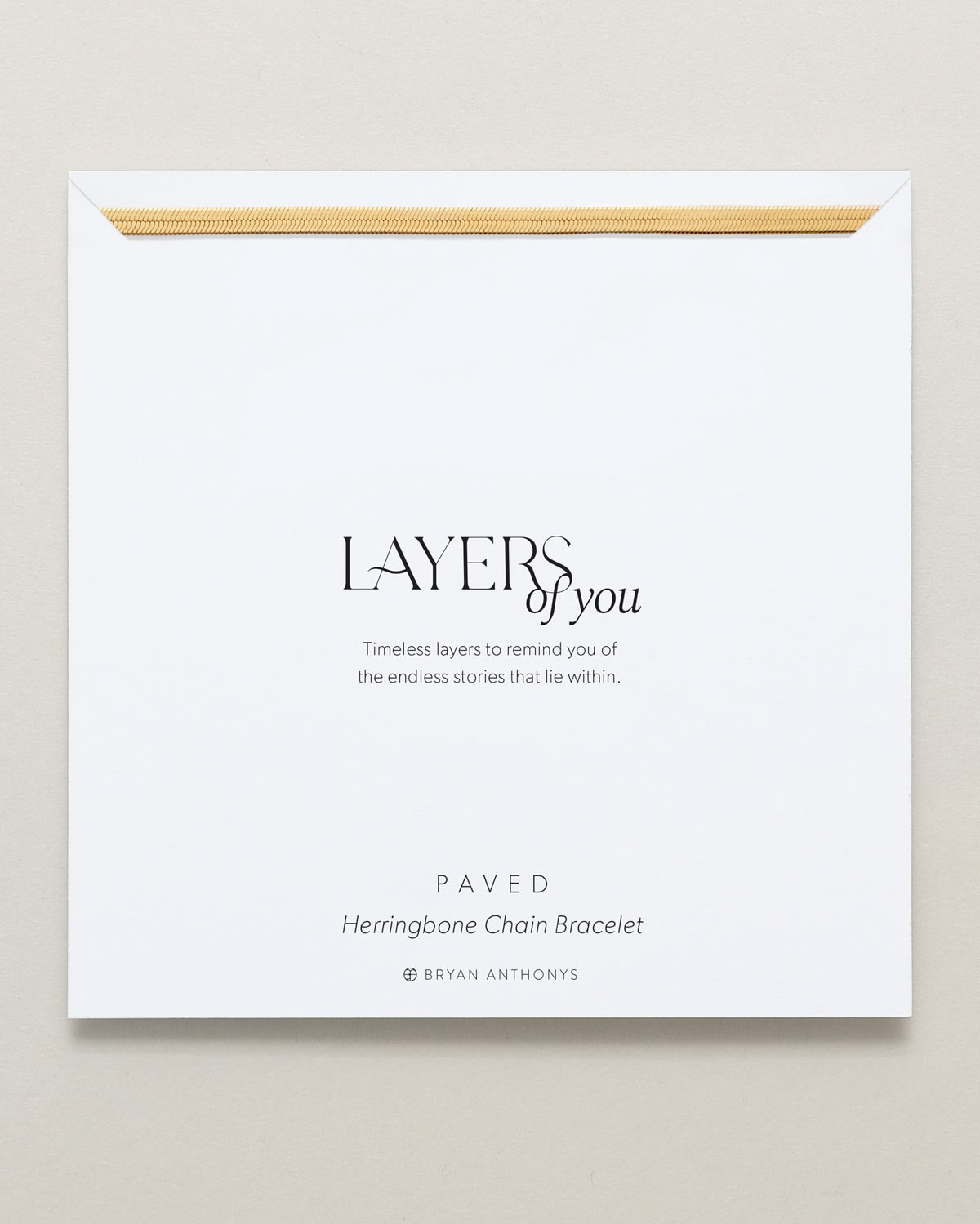 Bryan Anthonys Layers of You Gold Paved Herringbone Chain Bracelet On Card