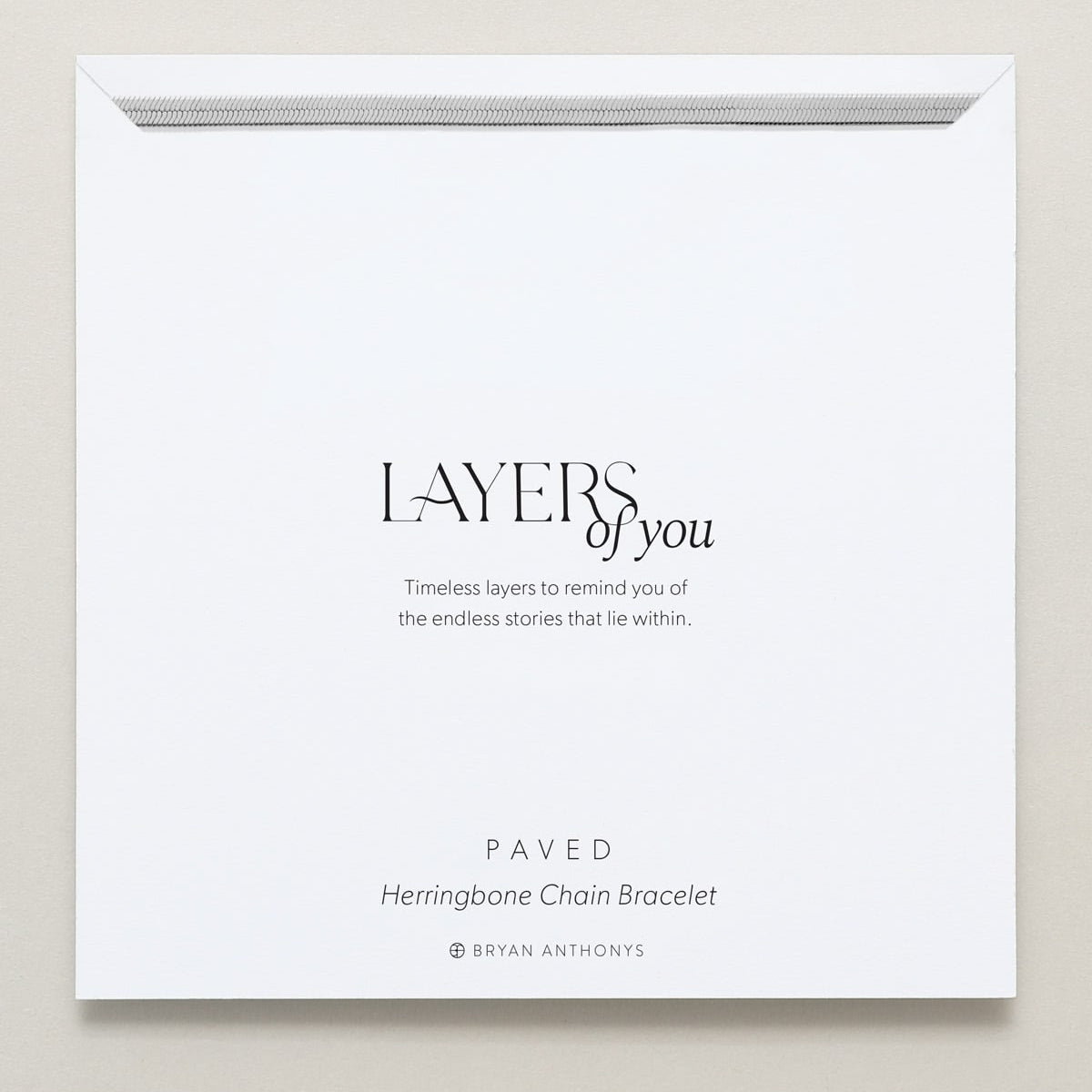 Bryan Anthonys Layers of You Silver Paved Herringbone Chain Bracelet On Card