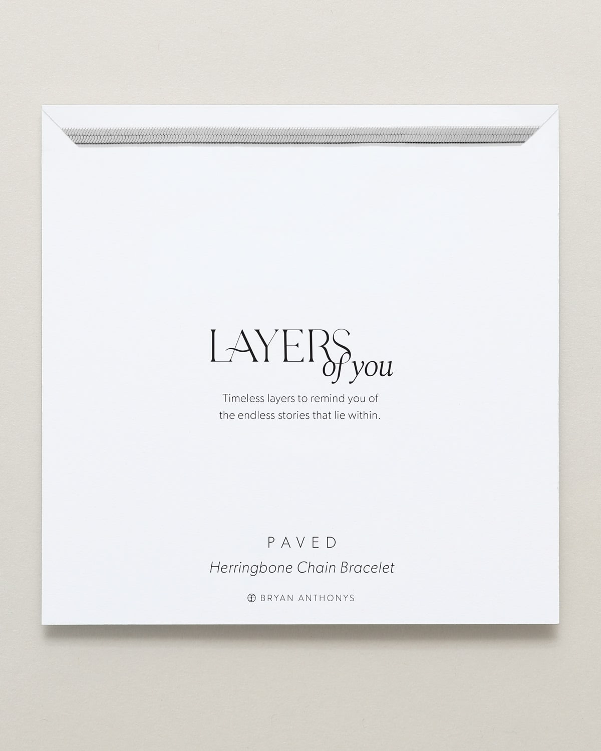 Bryan Anthonys Layers of You Silver Paved Herringbone Chain Bracelet On Card