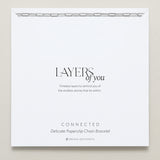 Bryan Anthonys Layers of You Connected Gold Delicate Silver Paperclip Chain Bracelet On Card