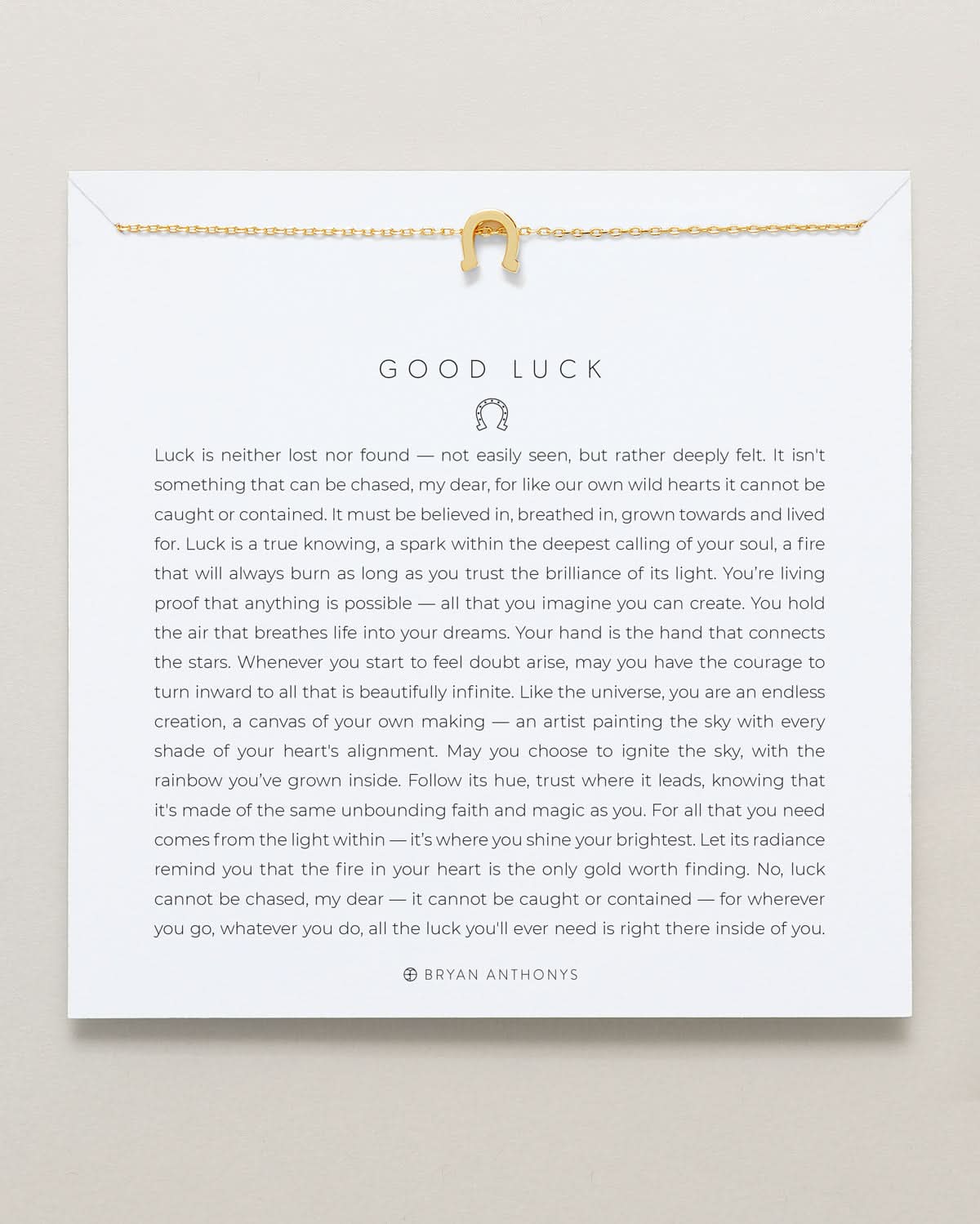Bryan Anthonys Good Luck Gold Icon Necklace On Card