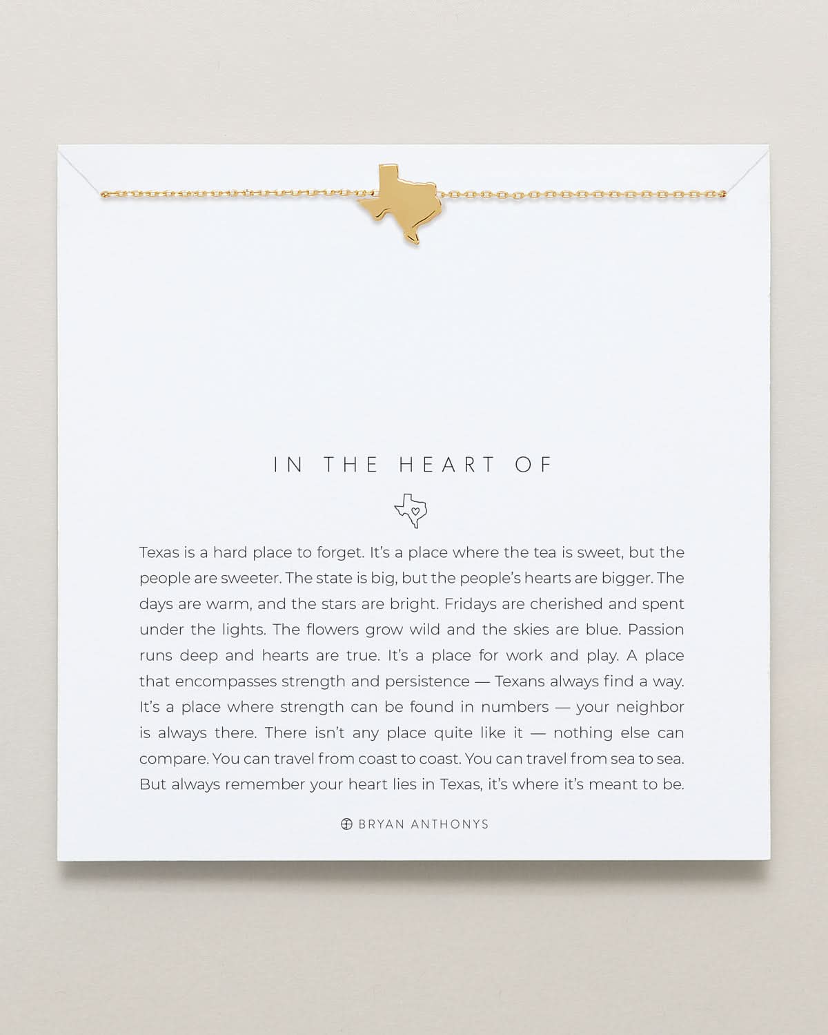 Bryan Anthonys In The Heart Of Gold Necklace On Card