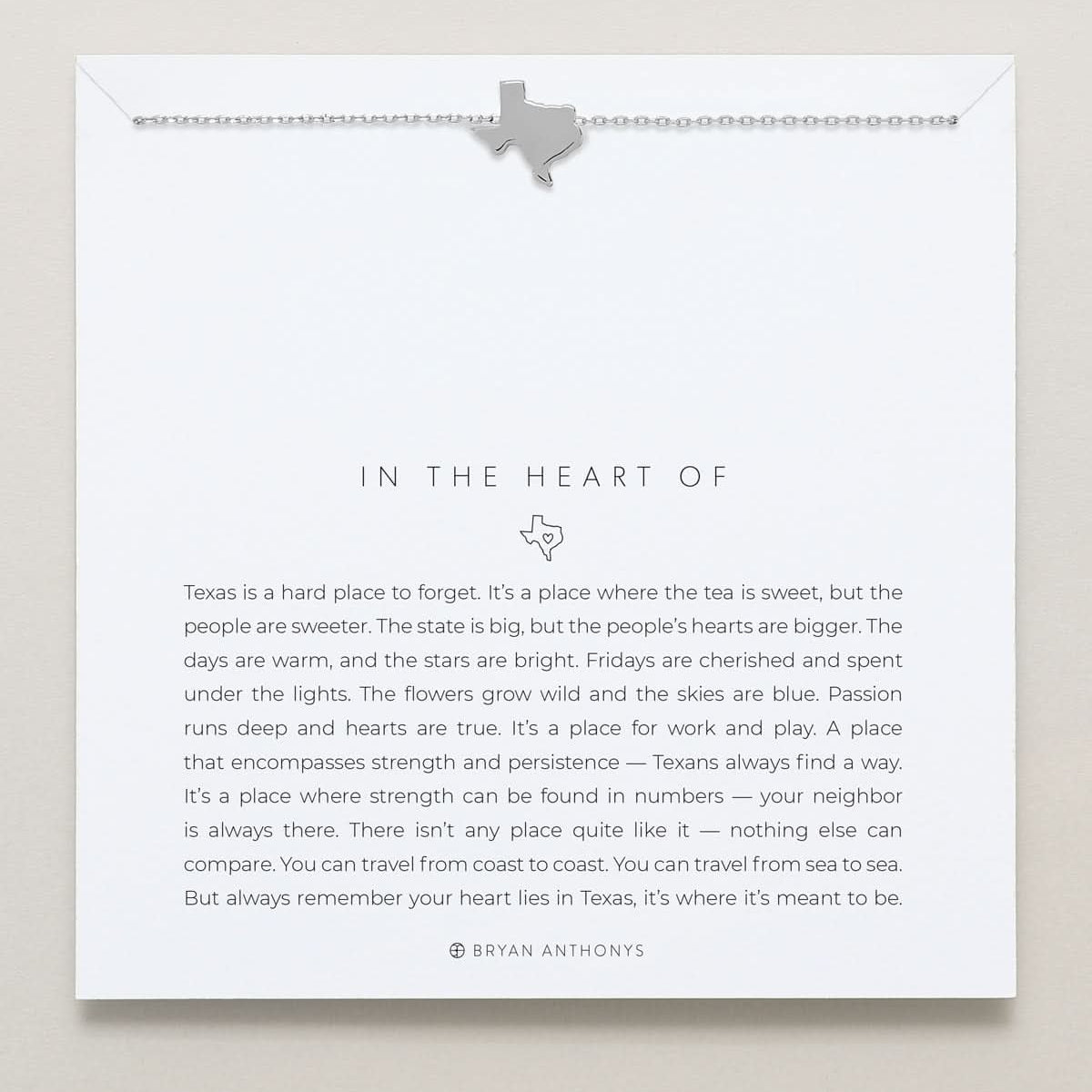Bryan Anthonys In The Heart Of Silver Necklace On Card