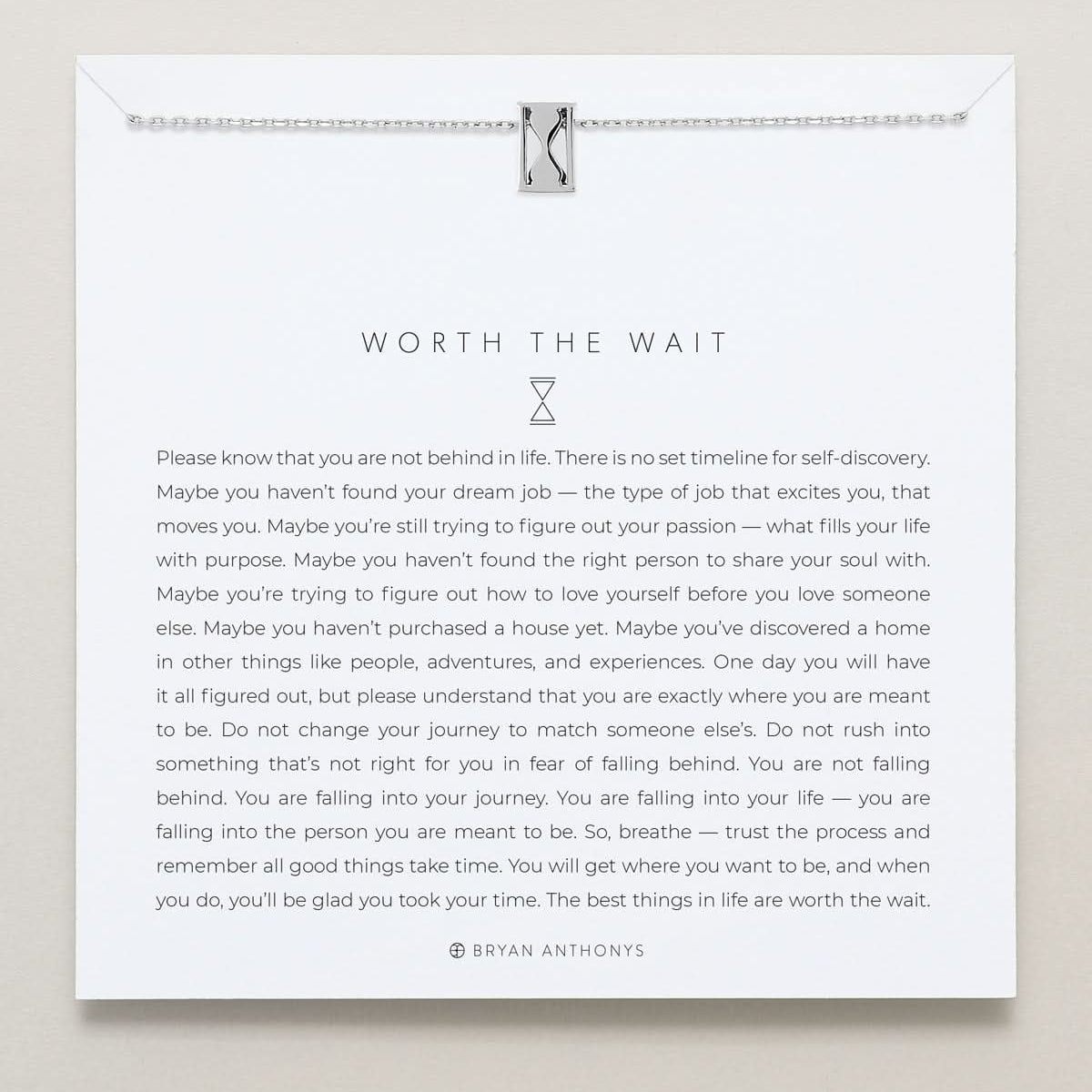 Bryan Anthonys Worth The Wait Silver Necklace On Card
