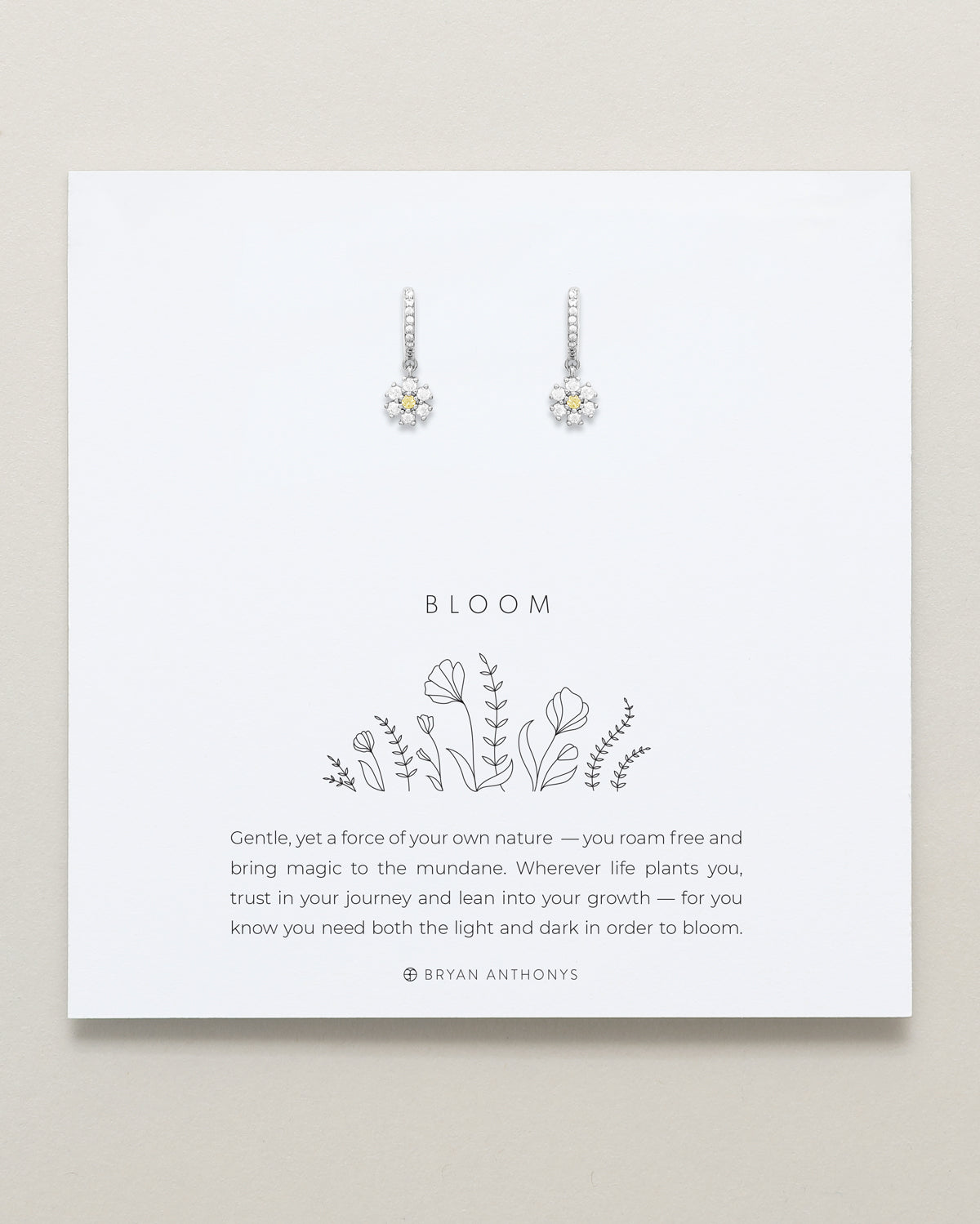 Bryan Anthonys Bloom Silver Huggie Earrings On Card