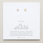 Bryan Anthonys Bloom Clear Gold Stud Earrings On Card