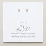 Bryan Anthonys Bloom Clear Gold Stud Earrings On Card