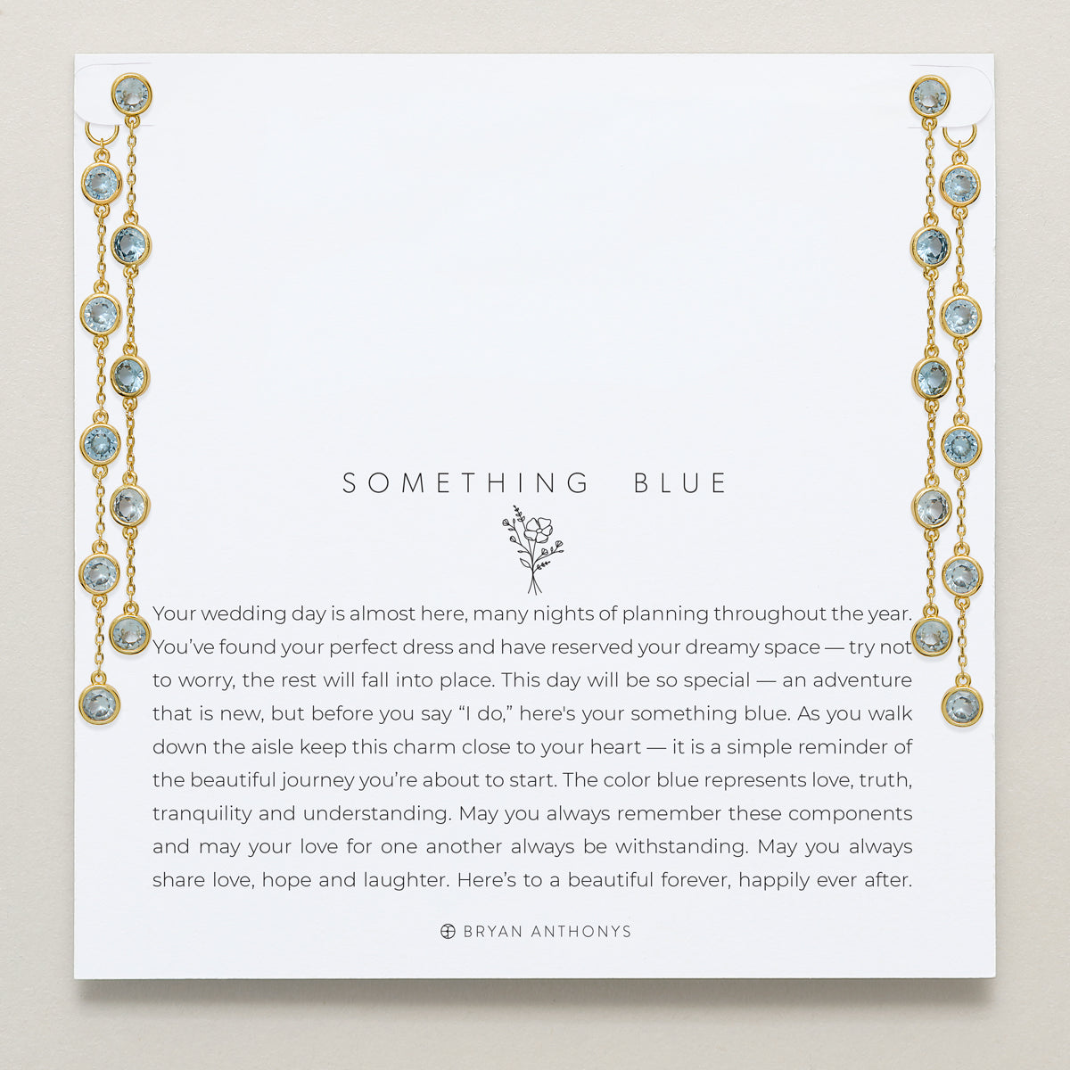 Bryan Anthonys Something Blue Chandelier Gold Earrings On Card
