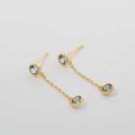 Bryan Anthonys Something Blue Drop Gold Earrings
