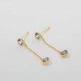 Bryan Anthonys Something Blue Drop Gold Earrings