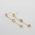 Bryan Anthonys Something Blue Linear Gold Earrings