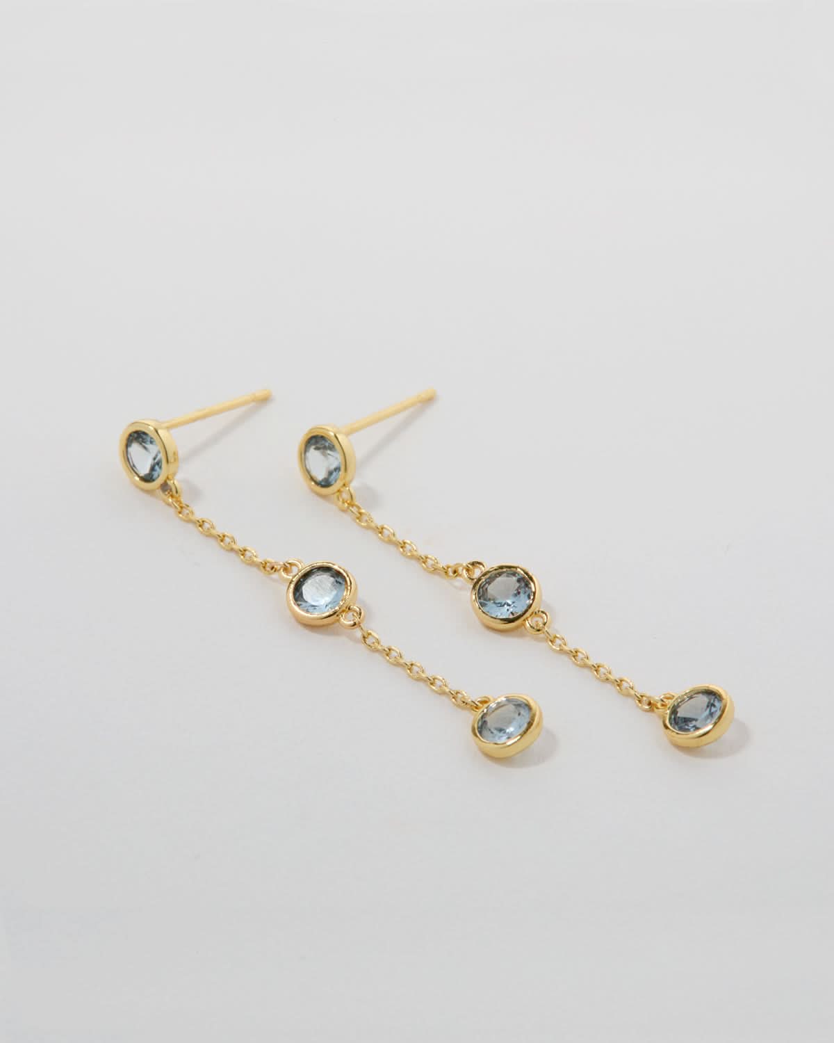 Bryan Anthonys Something Blue Linear Gold Earrings