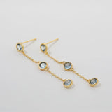 Bryan Anthonys Something Blue Linear Gold Earrings
