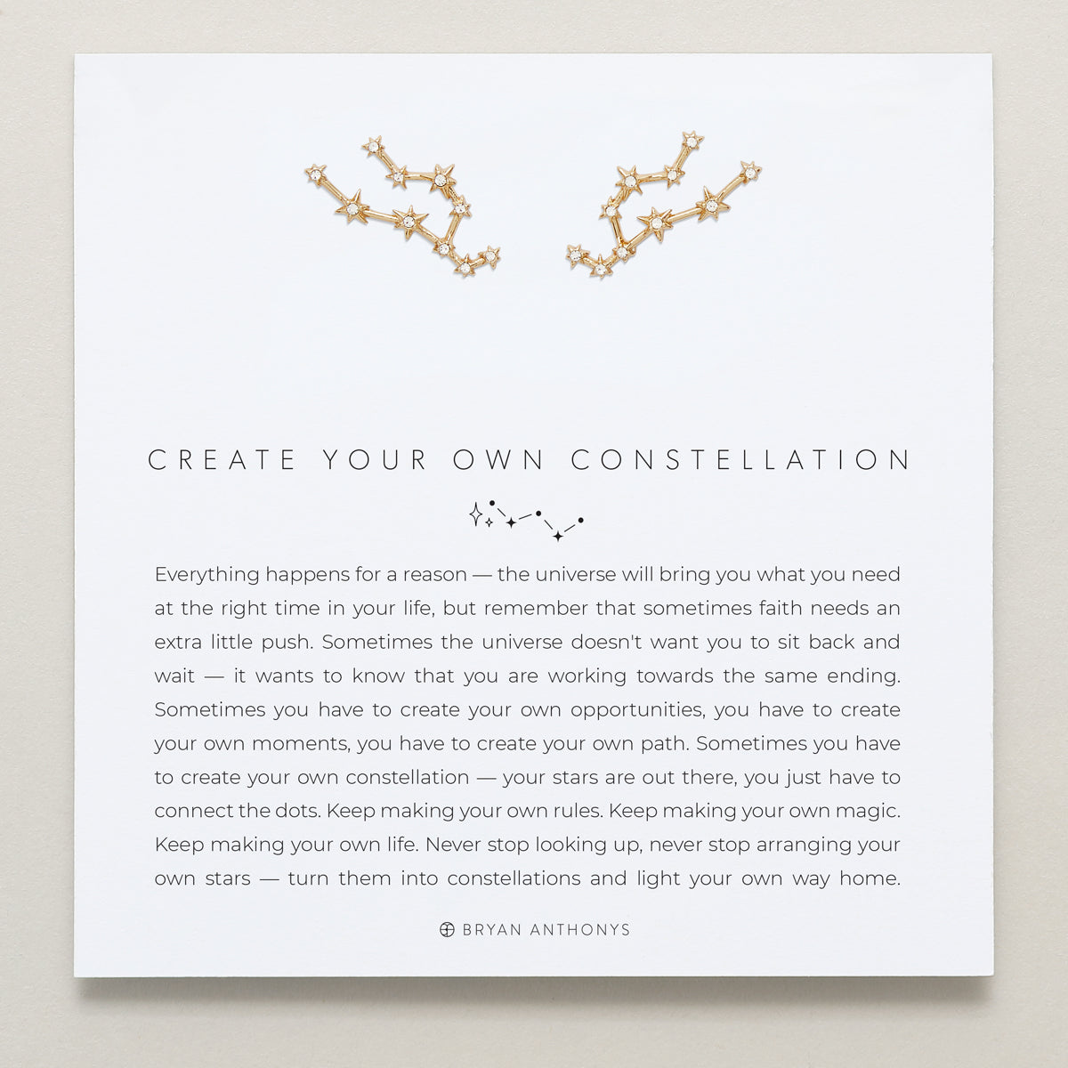 Create Your Own Constellation Earring Climbers on card